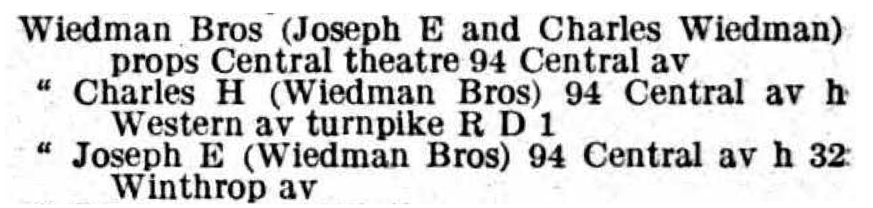 1924 CH Wiedman
      city directory listing