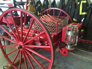chemical fire cart at Canadian Firefighters Museum