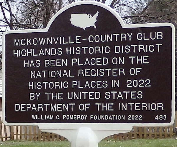 McKownville-CCH historic district marker sign