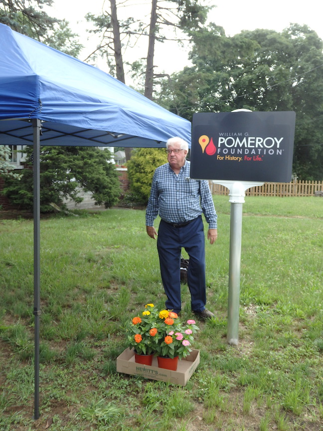 J Haluska at marker
      ceremony