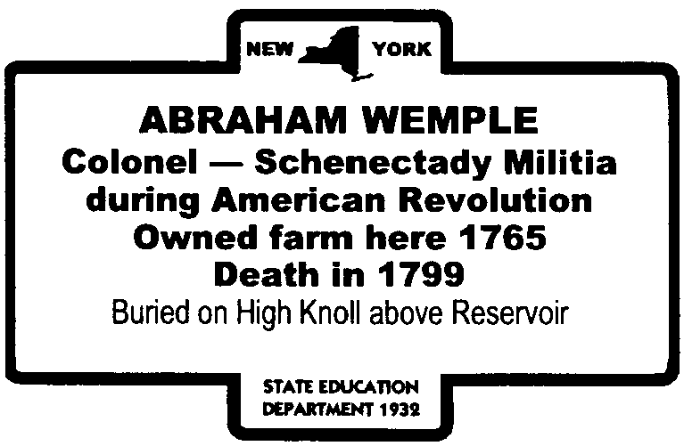 Abraham Wemple highway marker
