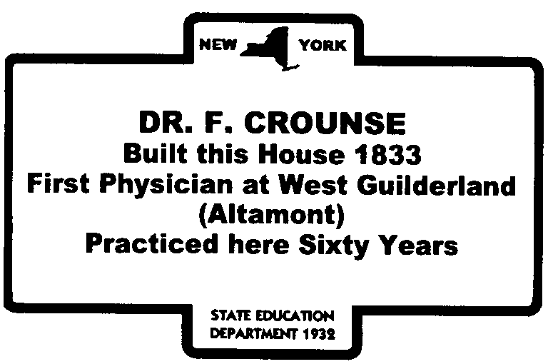 Dr F Crounse highway marker