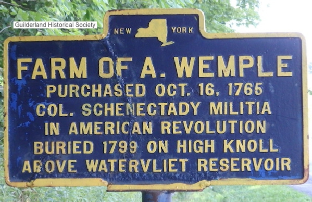 Farm of A Wemple highway
      marker