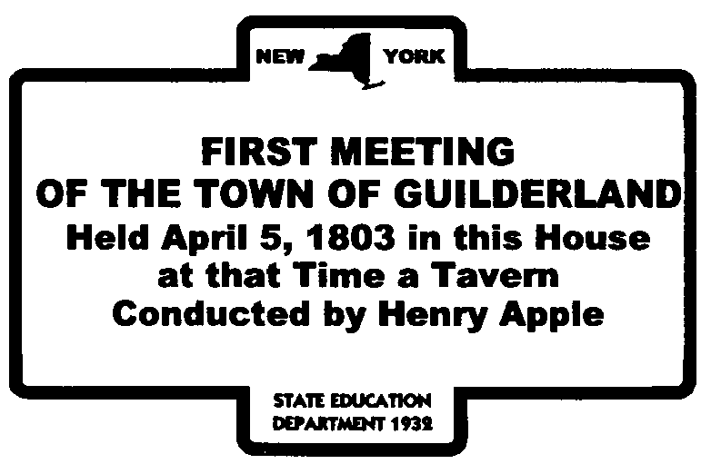 First
        Meeting of the Town of Guilderland highway marker
