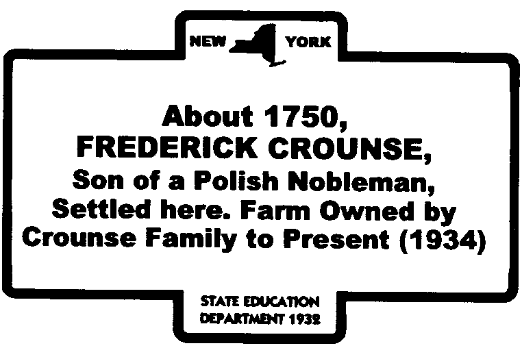 Frederick Crounse highway marker