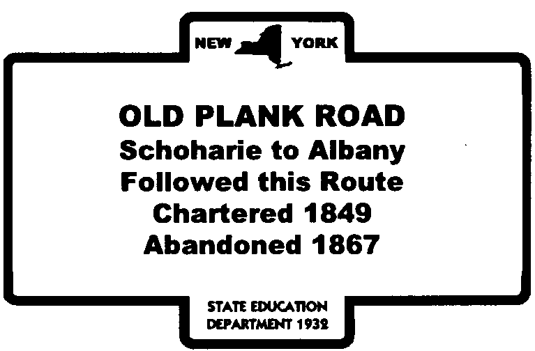 Old
        Plank Road highway marker