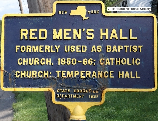 Red Mens Hall roadside marker
        Rte 20 Guilderland