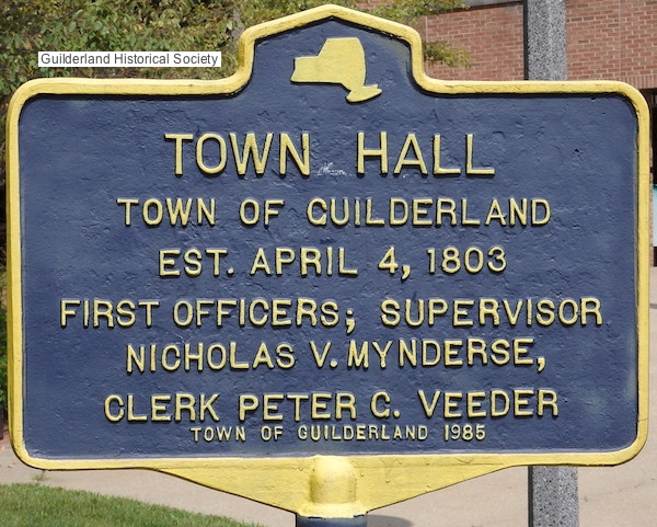 Guilderland Town Hall highway
        marker