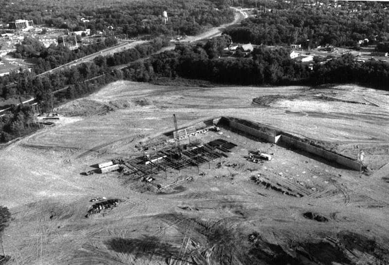 air photo view of Crossgates
      Mall construction site August 1983