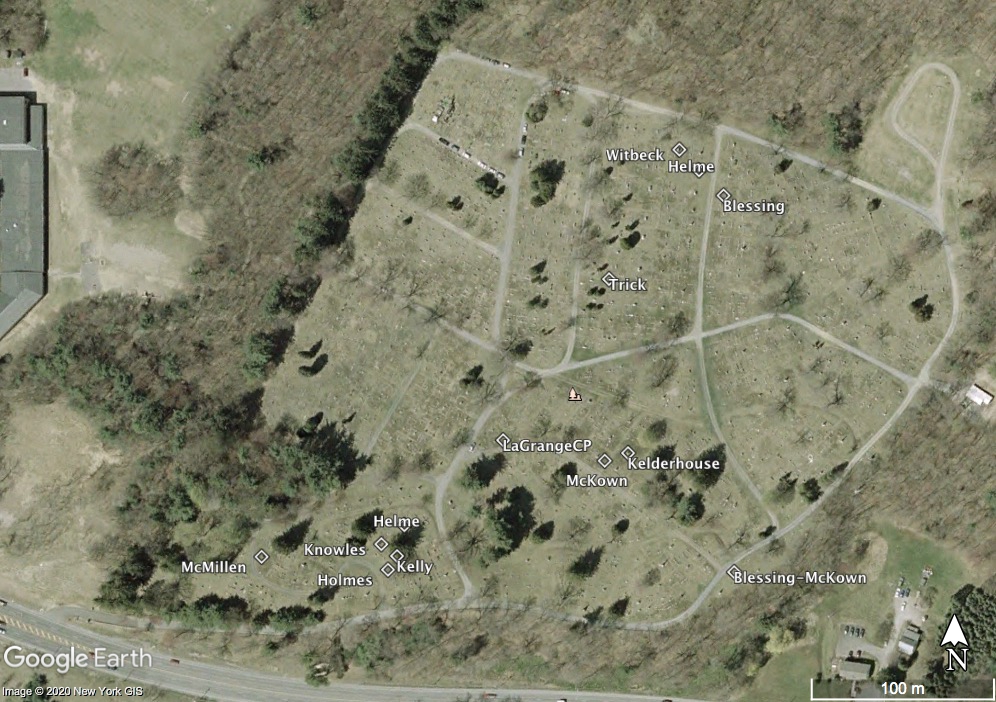 Grave site
      locations of McKowns and some other McKownville families at
      Prospect Hill Cemetery, Guilderland, NY