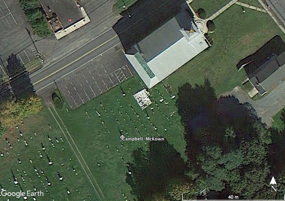 location of James McKown
      gravestone Greenbush Reformed Church Cemetery