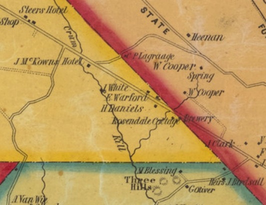 area of
      McKownville on 1851 map of John Sidney