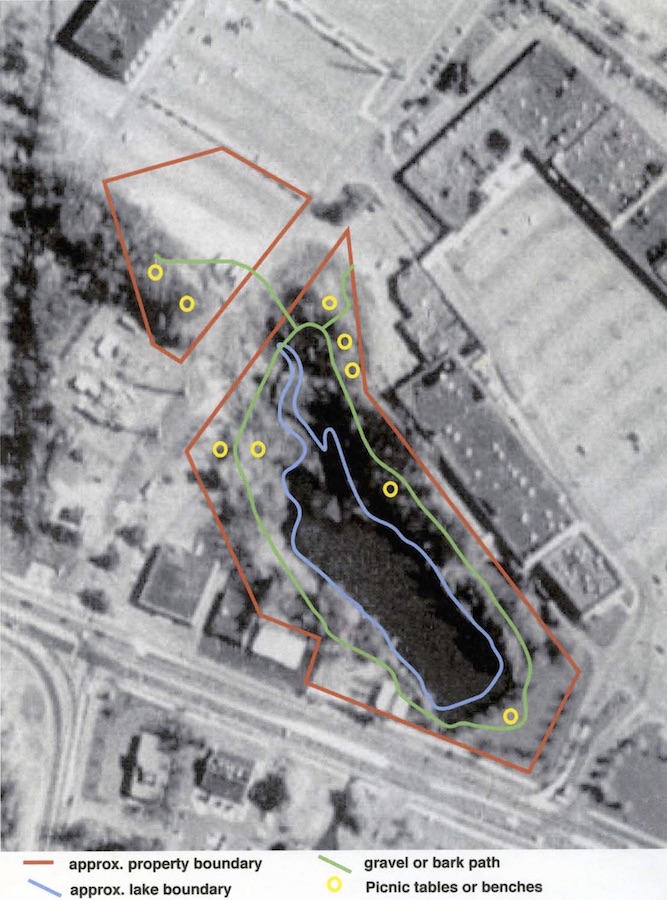 outline map of the
        McKownville Reservoir Park proposal 2006
